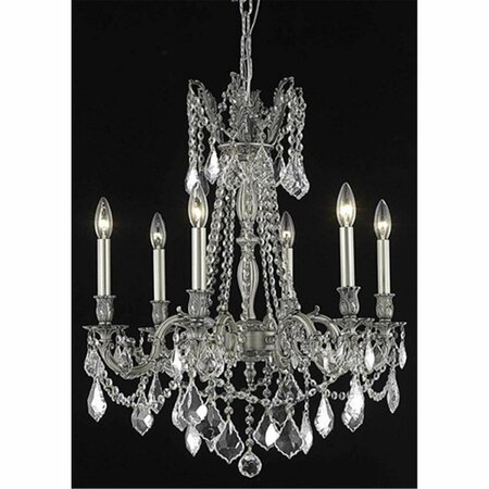 LIGHTING BUSINESS 9206D23PW-RC 23 Dia. x 26 H in. Rosalia Collection Hanging Fixture - Pewter Finish, Royal Cut LI1541720